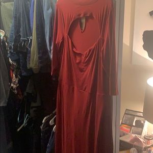 Long evening dress with split on left side